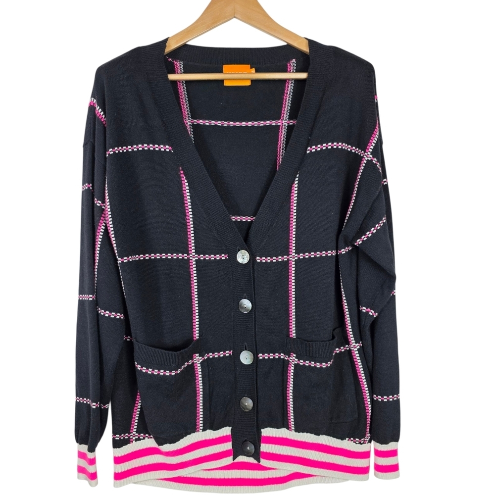 WISPR by Brodie Cashmere check  cardigan with motjer of pearl buttons
